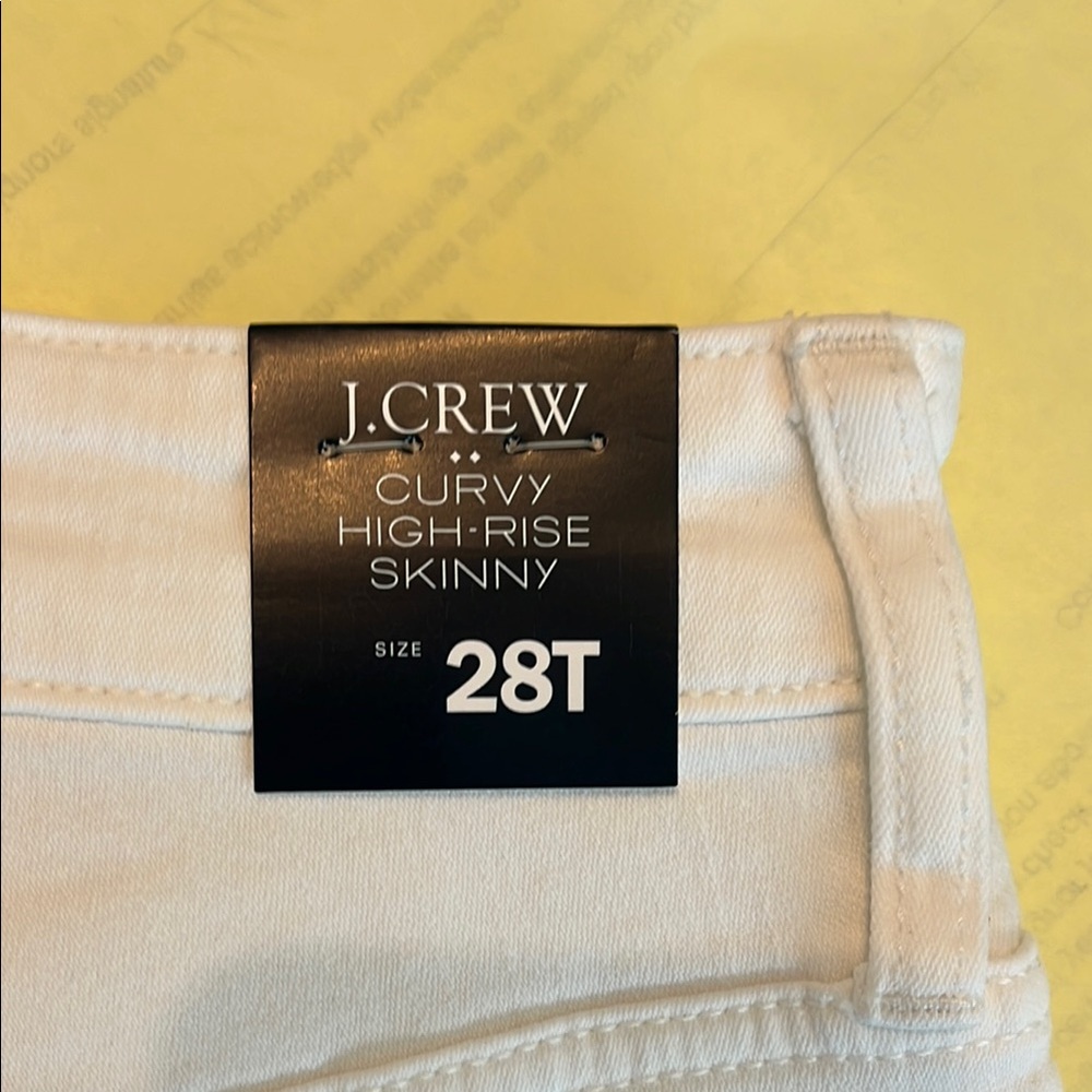 J.Crew Factory White Curvy High-Rise Skinny Jeans NWT size 28 Tall